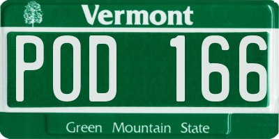 VT license plate POD166