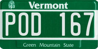 VT license plate POD167