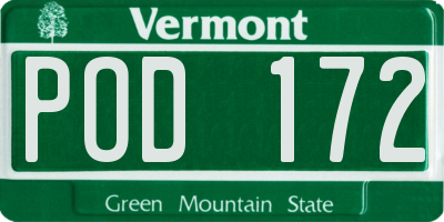VT license plate POD172