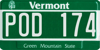 VT license plate POD174