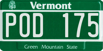 VT license plate POD175