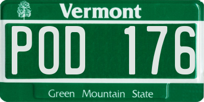 VT license plate POD176