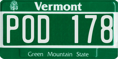 VT license plate POD178