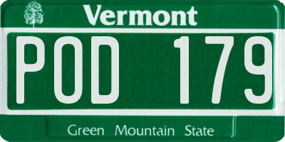 VT license plate POD179