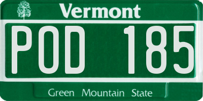 VT license plate POD185