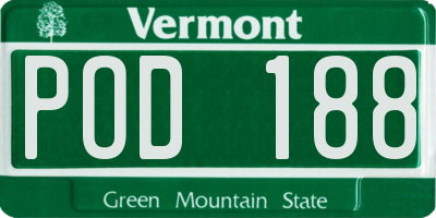 VT license plate POD188