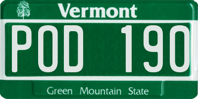 VT license plate POD190