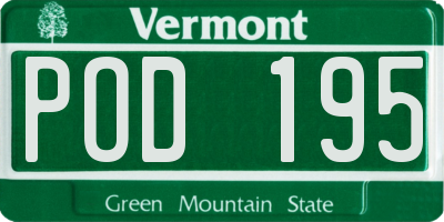 VT license plate POD195