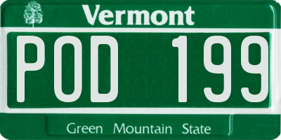 VT license plate POD199