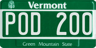 VT license plate POD200