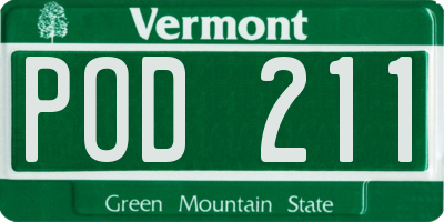 VT license plate POD211