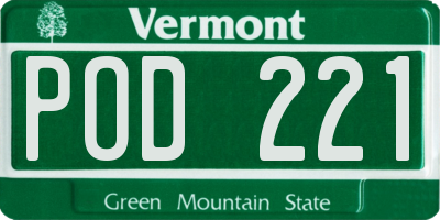 VT license plate POD221