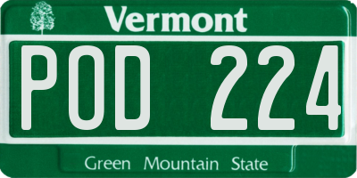 VT license plate POD224