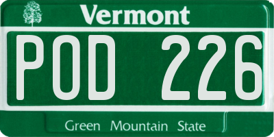 VT license plate POD226