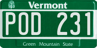 VT license plate POD231