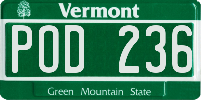VT license plate POD236