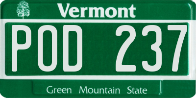 VT license plate POD237