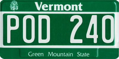 VT license plate POD240
