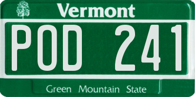 VT license plate POD241