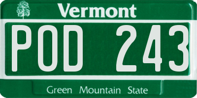 VT license plate POD243