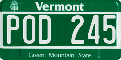 VT license plate POD245