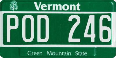 VT license plate POD246