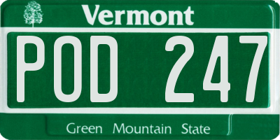 VT license plate POD247