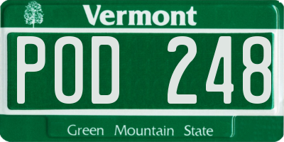 VT license plate POD248