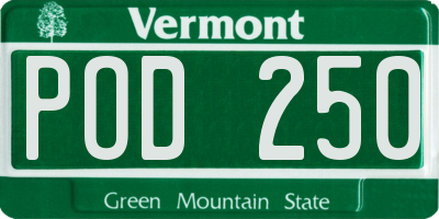 VT license plate POD250