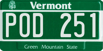 VT license plate POD251