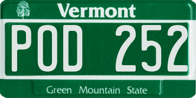 VT license plate POD252