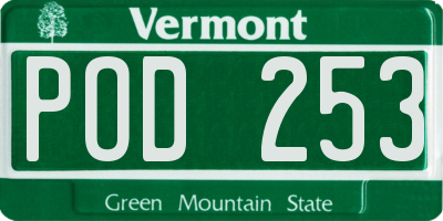 VT license plate POD253