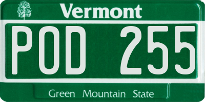VT license plate POD255