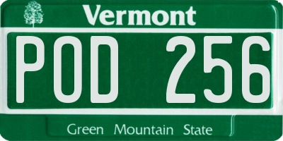 VT license plate POD256