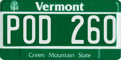 VT license plate POD260