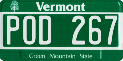 VT license plate POD267