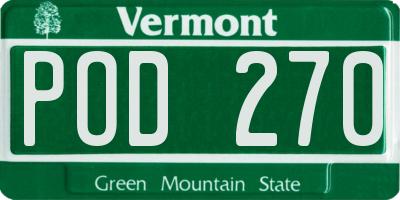 VT license plate POD270
