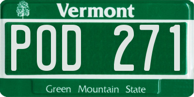 VT license plate POD271