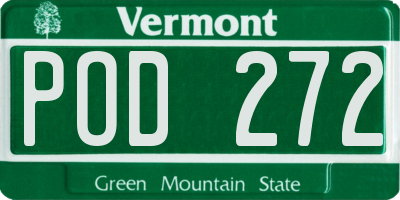 VT license plate POD272