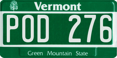 VT license plate POD276