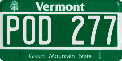 VT license plate POD277