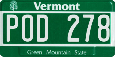 VT license plate POD278