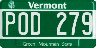 VT license plate POD279