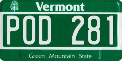 VT license plate POD281