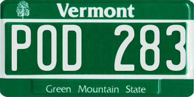 VT license plate POD283