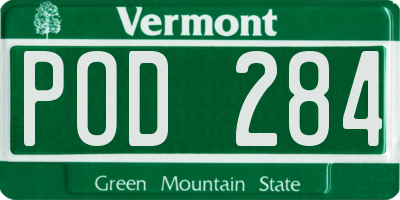 VT license plate POD284