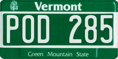 VT license plate POD285
