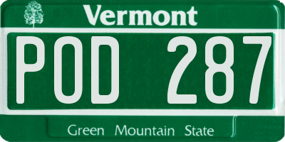 VT license plate POD287