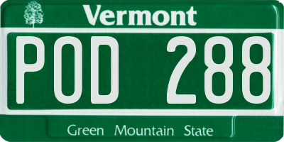 VT license plate POD288