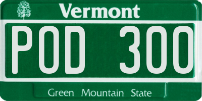 VT license plate POD300